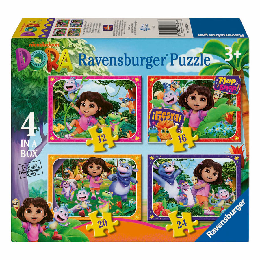 Legpuzzel Dora the Explorer Kom bij het Avontuur! - 4 Puzzels
