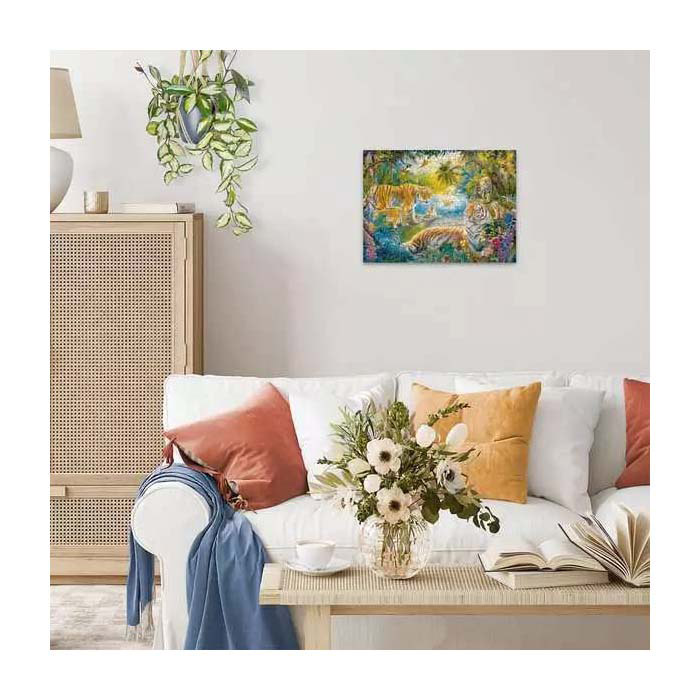 Ravensburger Puzzle Tigerfamilie in der Oase - 500 Teile.