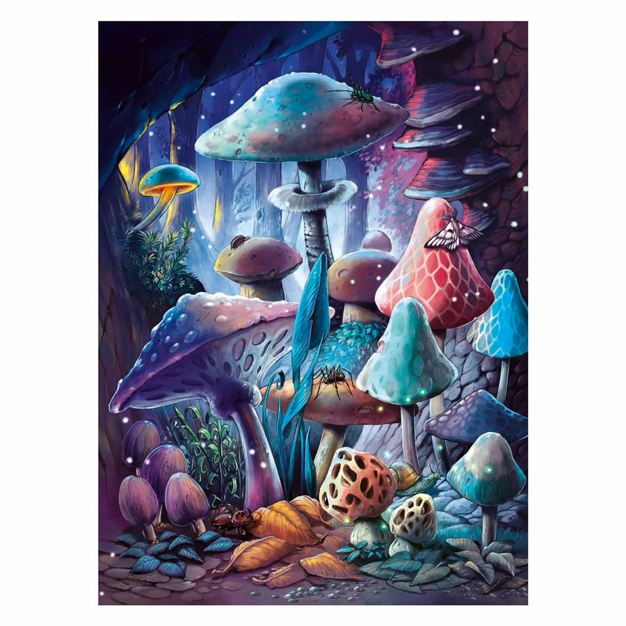 Legpuzzel Maanlicht Paddestoelen Glow in the Dark - 500st.