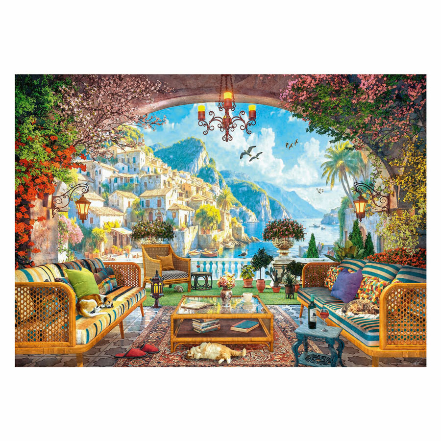 Legpuzzel Mediterraan Terrasuitzicht - 1000st.