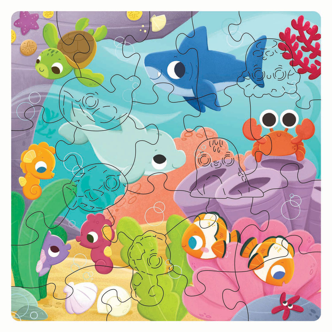 Houten Legpuzzel Onderwaterdieren - 22st.