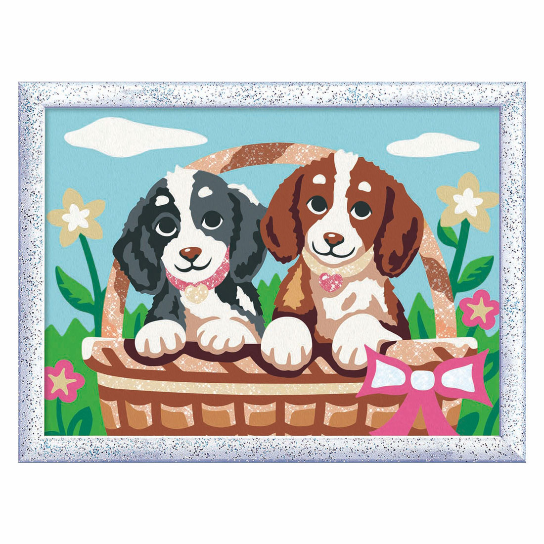 CreArt Schilderen op Nummer - Honden in een Mandje
