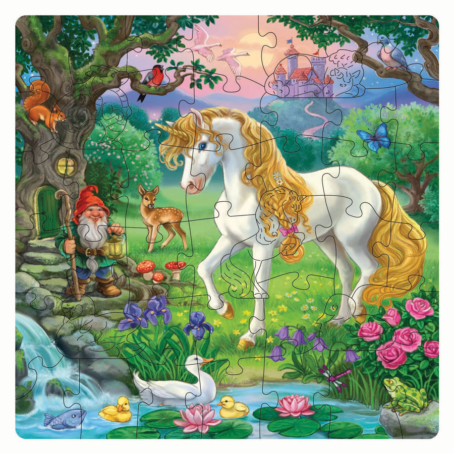 Puzzle en bois Licorne - 44 pièces.