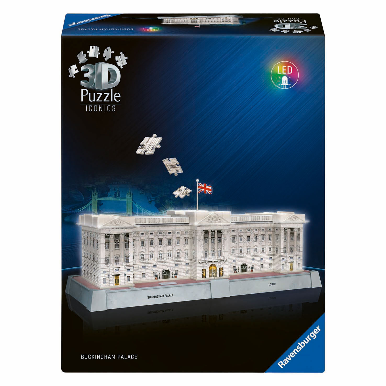 Puzzle 3D Iconics Buckingham Palace - Avec lumière - 260 pièces.