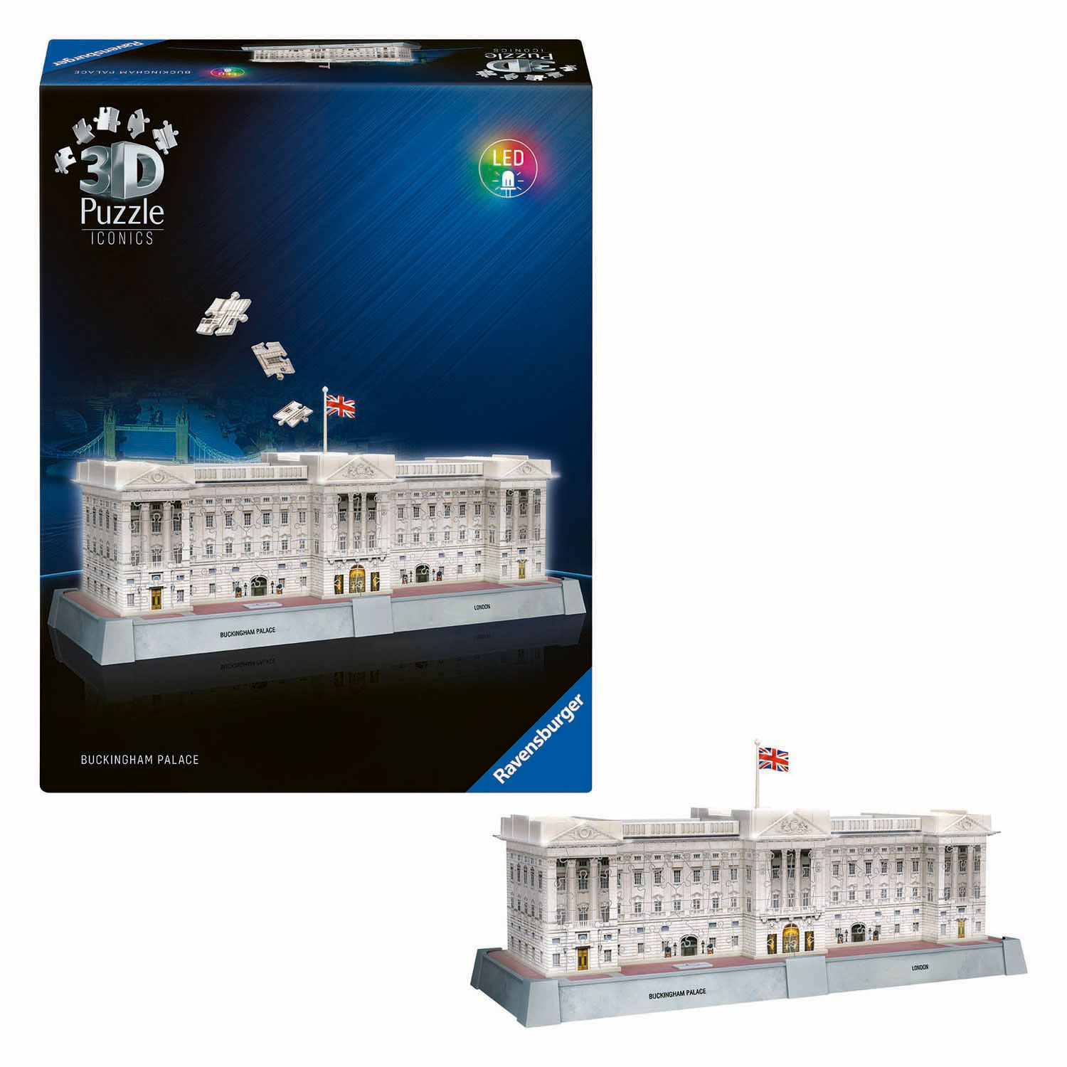 Puzzle 3D Iconics Buckingham Palace - Avec lumière - 260 pièces.