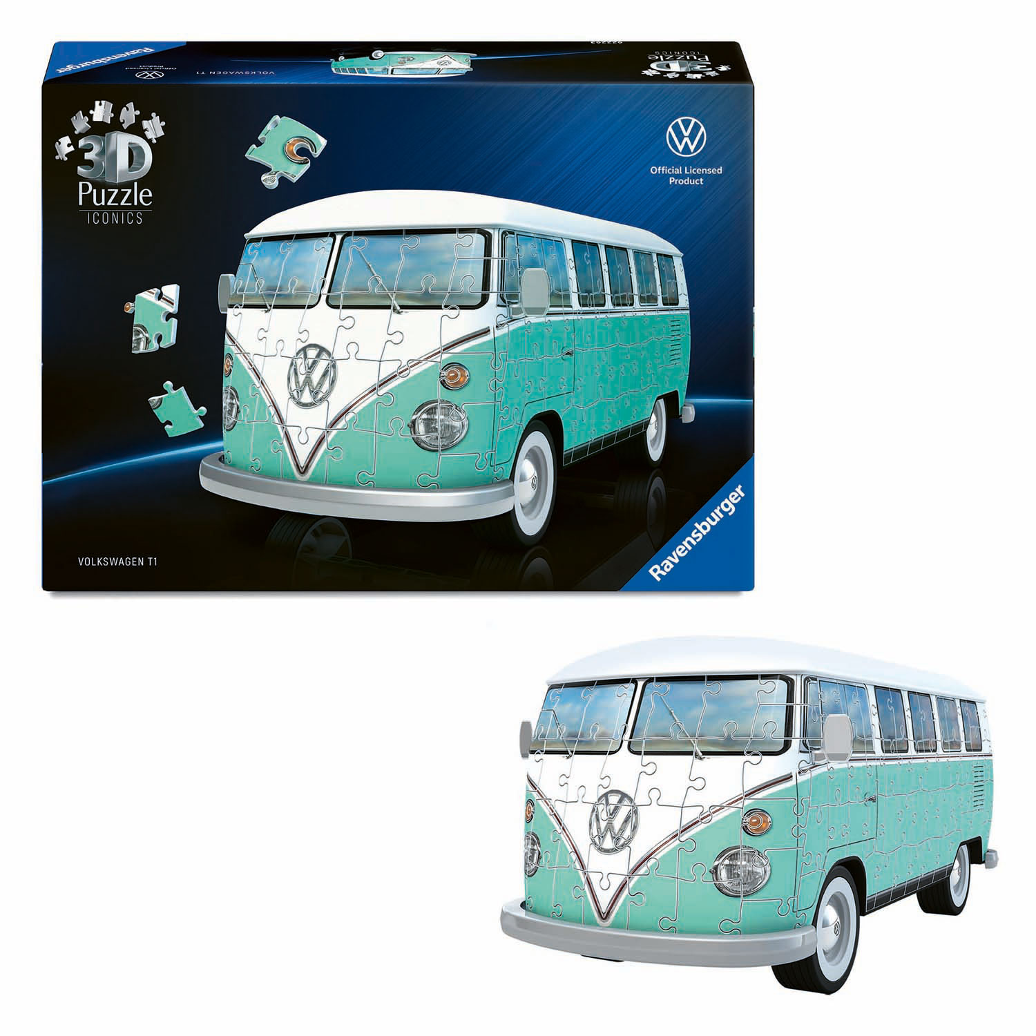 Puzzle 3D Iconiques Volkswagen T1 - 185 pièces.