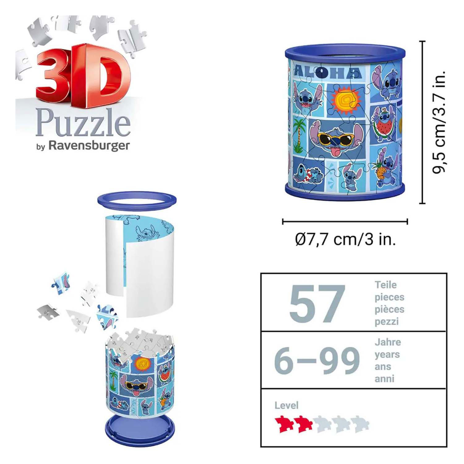 Ravensburger 3D Puzzel Stitch Pennenbak - 54st.