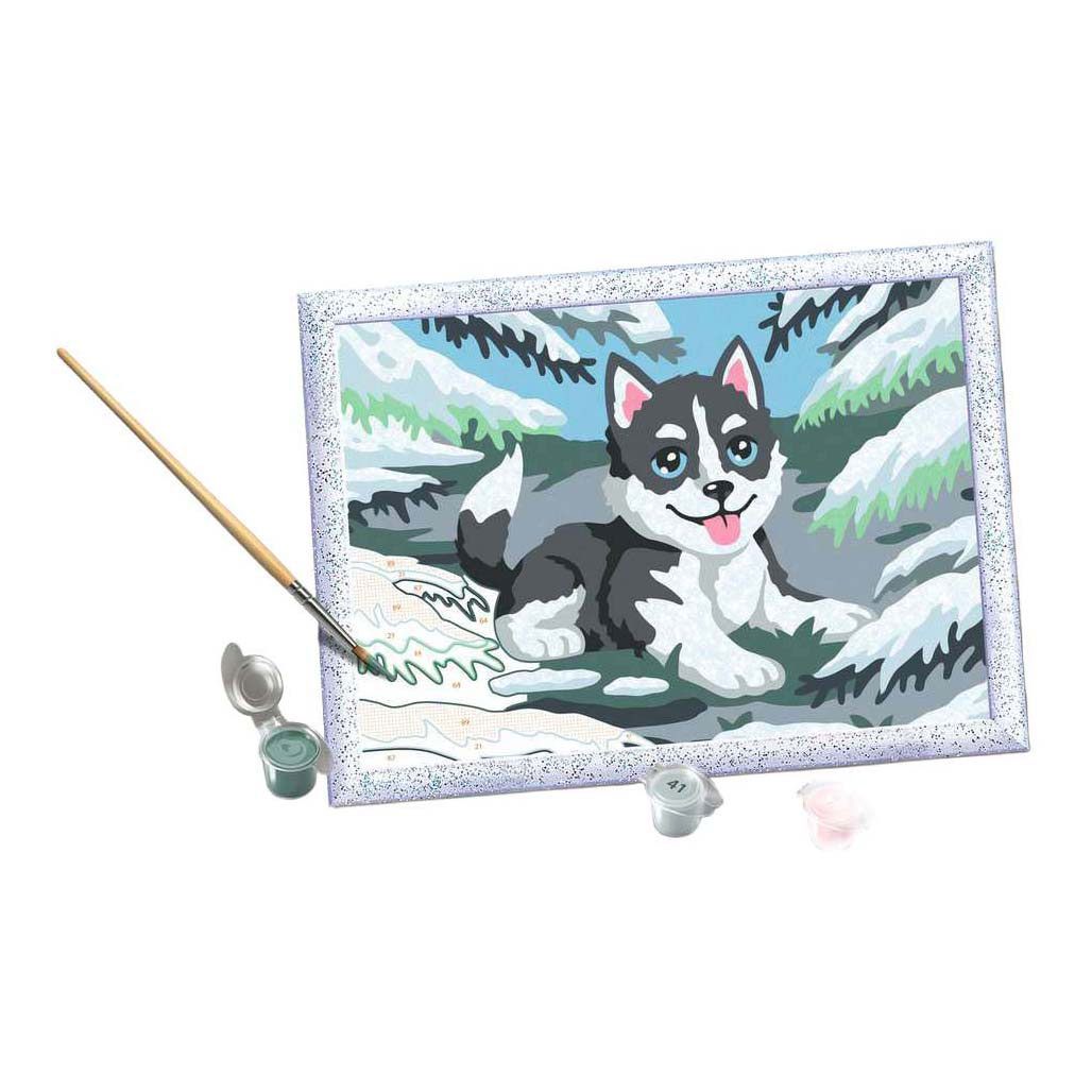 Ravensburger CreArt Schilderen op Nummer - Ondeugende Husky