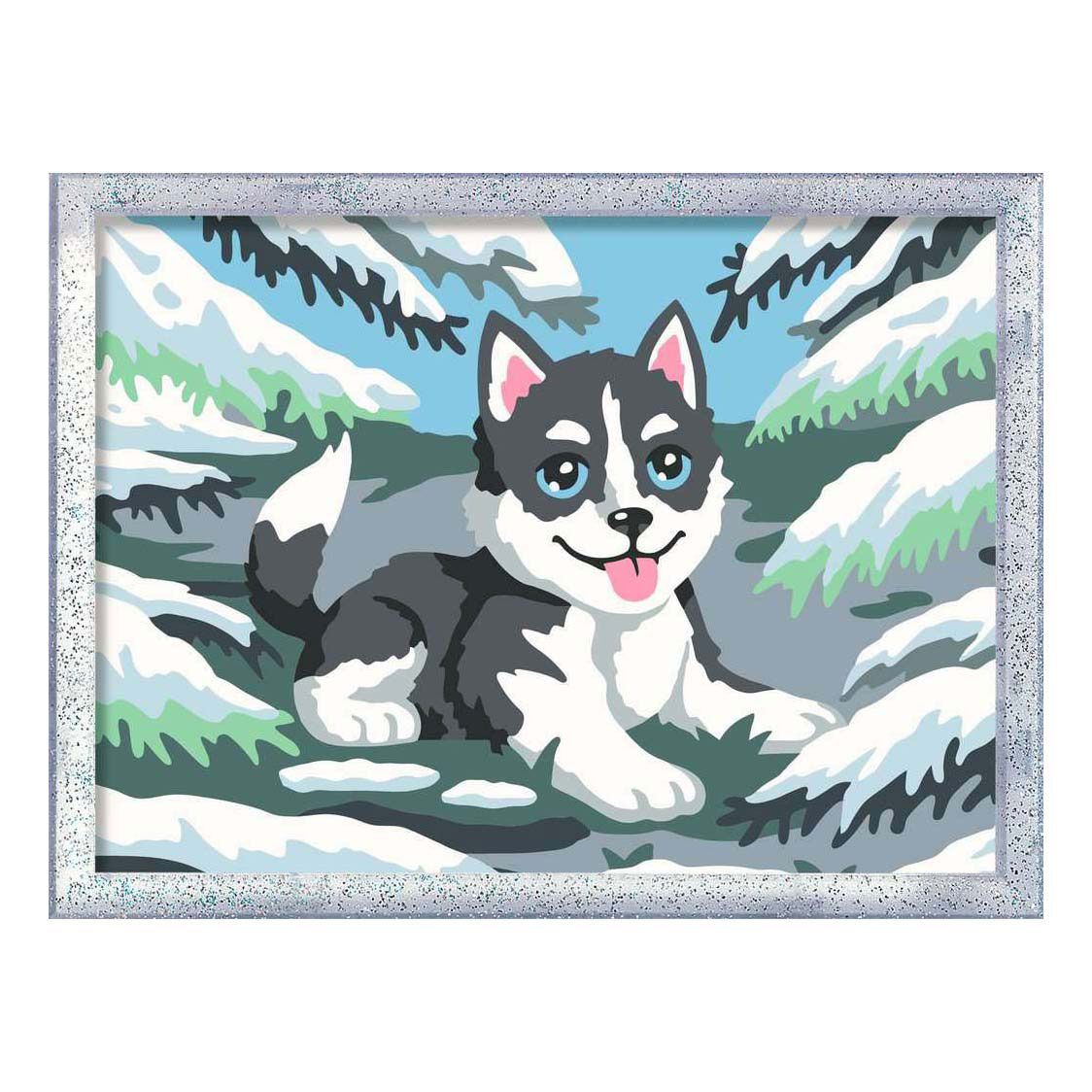 Ravensburger CreArt Schilderen op Nummer - Ondeugende Husky