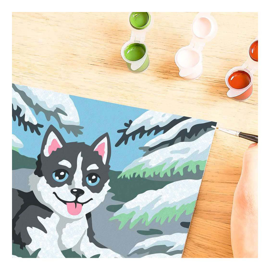 Ravensburger CreArt Schilderen op Nummer - Ondeugende Husky