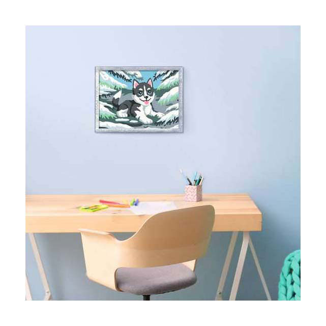 Ravensburger CreArt Schilderen op Nummer - Ondeugende Husky