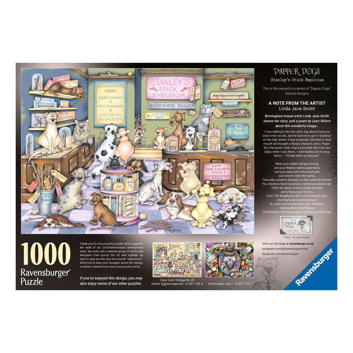 Ravensburger Legpuzzel Dapper Dog's No.2: Stanl. Collez-les - 1000st.