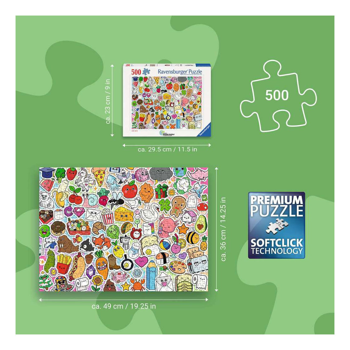 Ravensburger Legpuzzel Cute Kawaii Chaos - 500st.