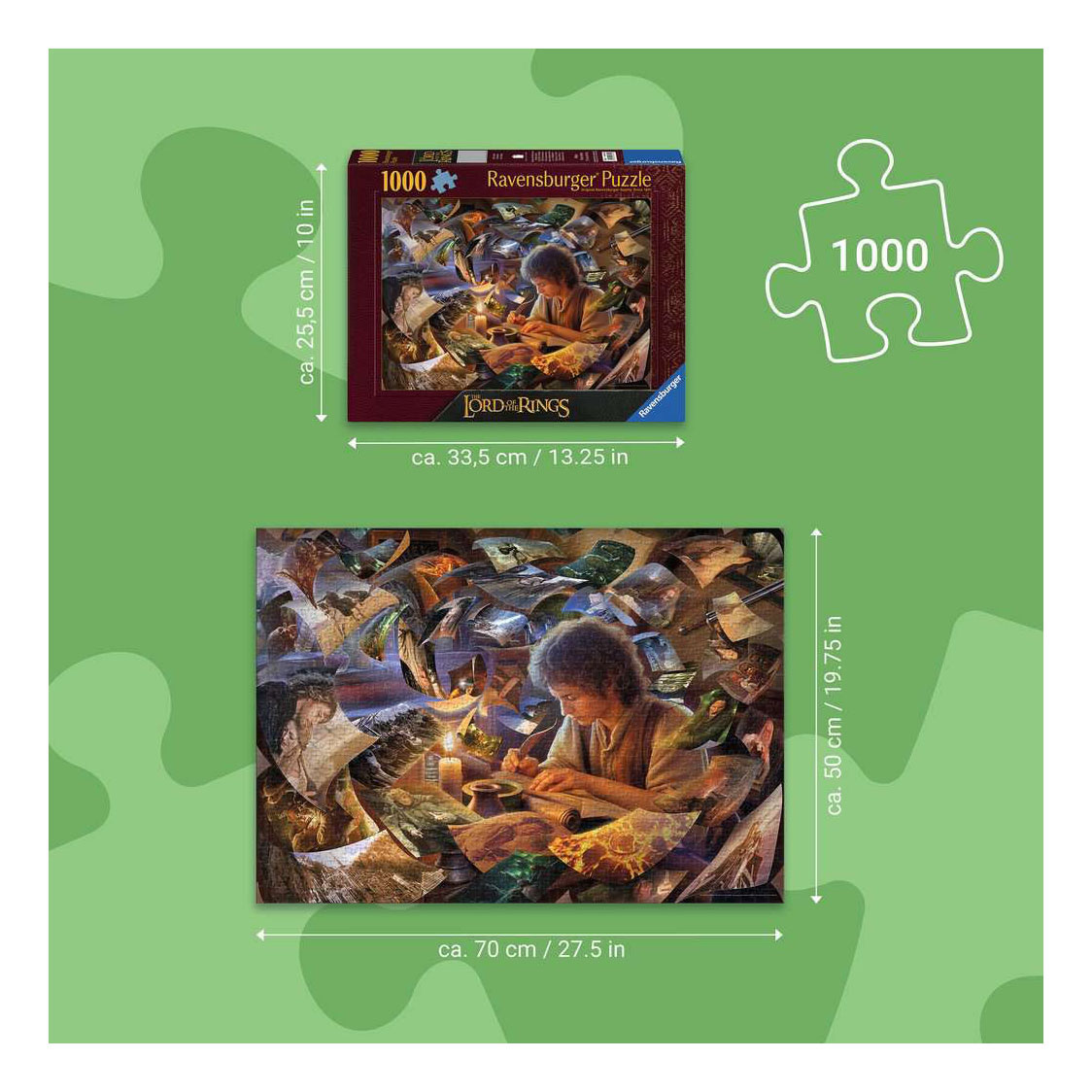 Puzzle Ravensburger Le Voyage de Frodon (Le Seigneur des Anneaux) - 1000 pièces.