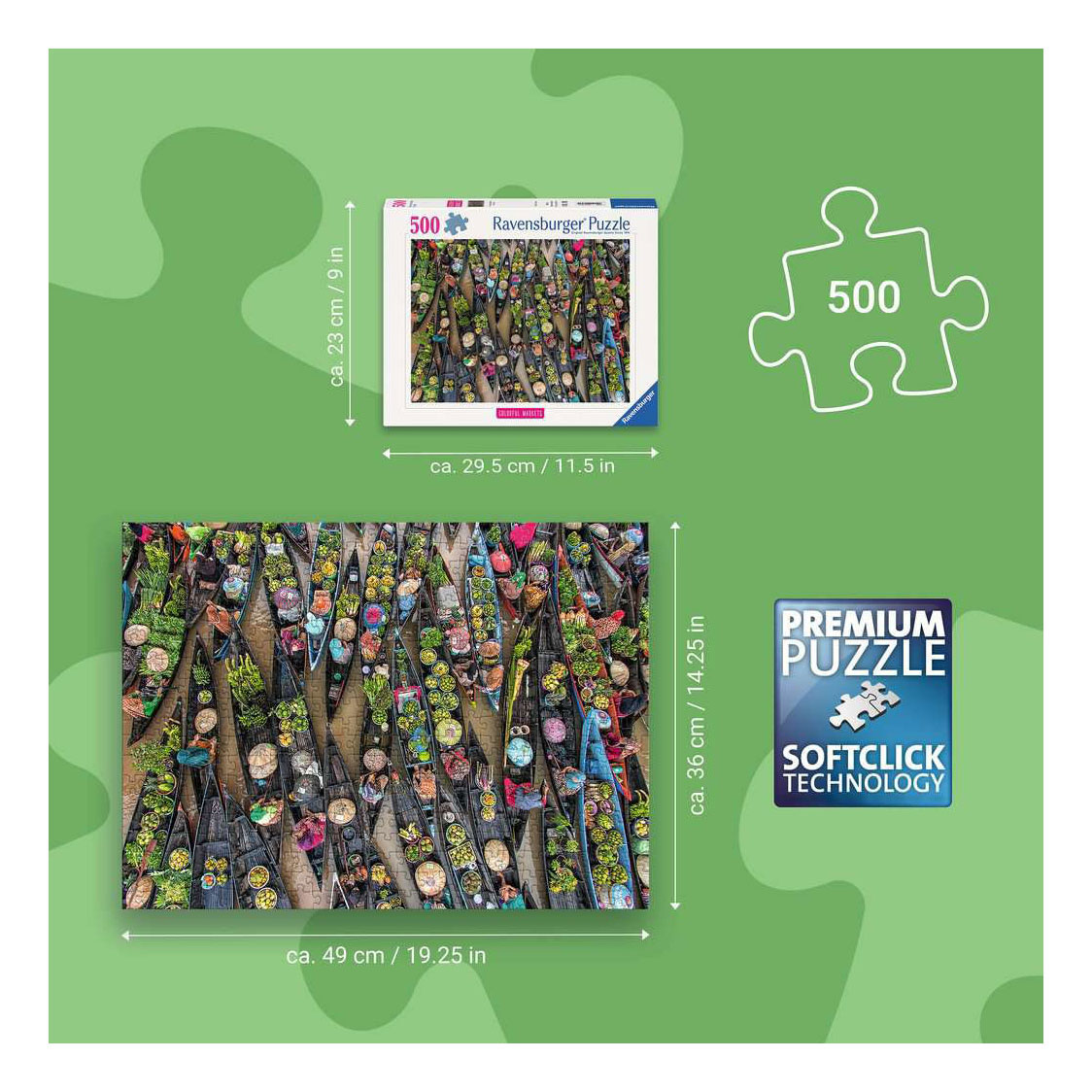 Ravensburger Legpuzzel Marchés Colorés N° 1 - 500e rue.