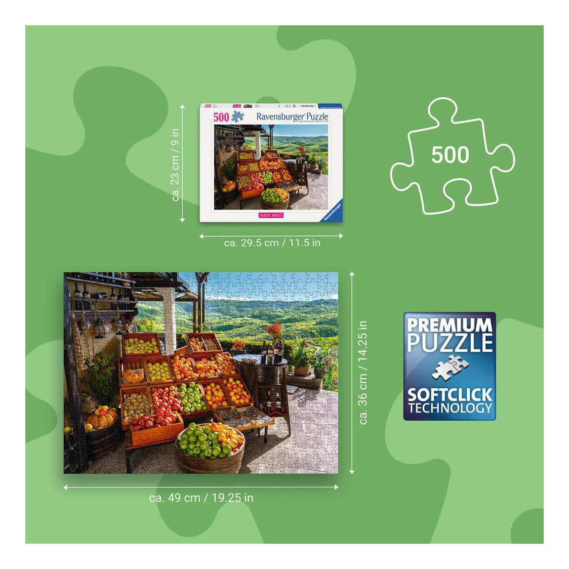 Ravensburger Legpuzzel Marché de fruits et légumes, Croatie - 500e rue.