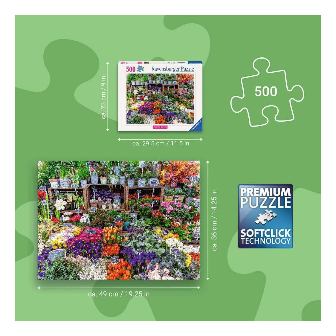 Marché aux fleurs Ravensburger Legpuzzel, France - 500e rue.