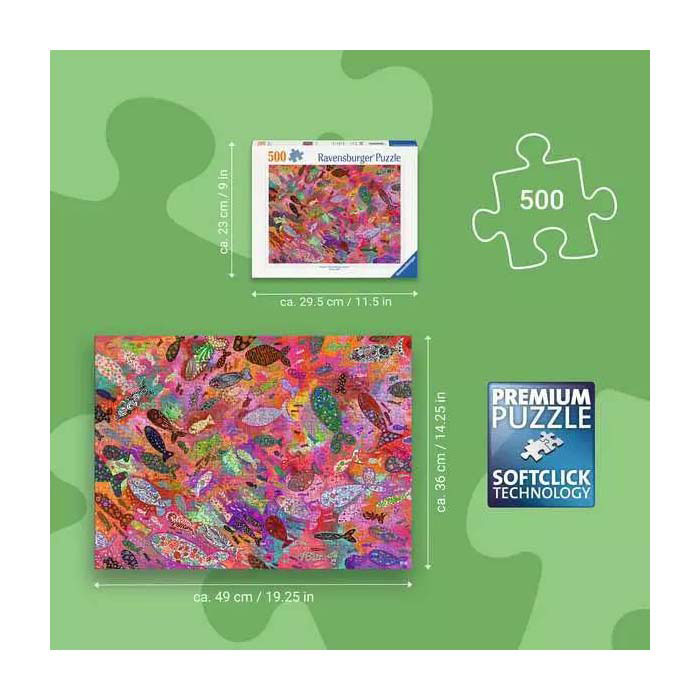 Puzzle Ravensburger Poisson Fuchsia - 500 pièces.