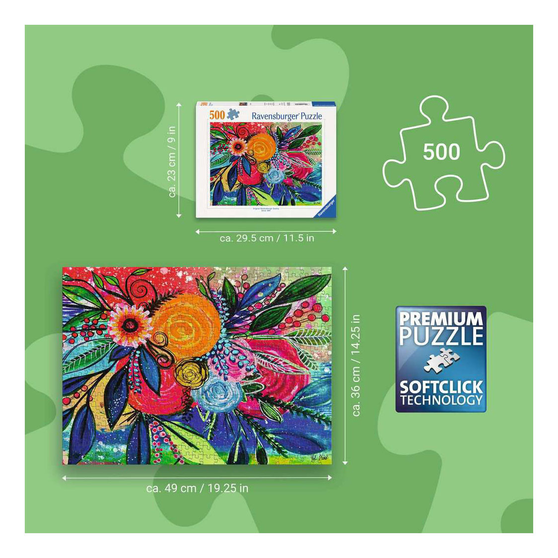 Puzzle Ravensburger Color Burst - 500 pièces.