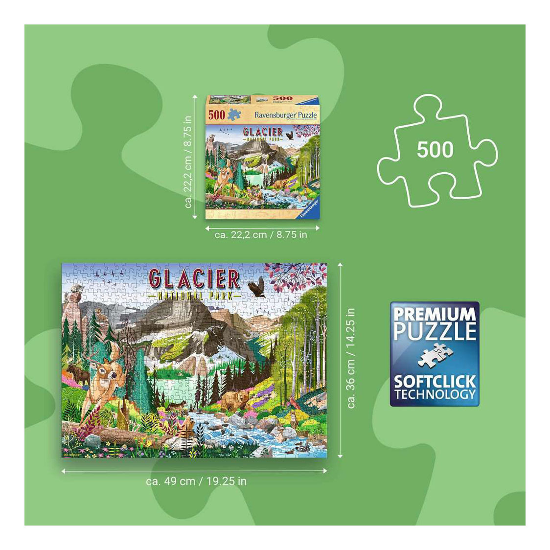 Ravensburger Legpuzzel Glacier National Park - 500st.