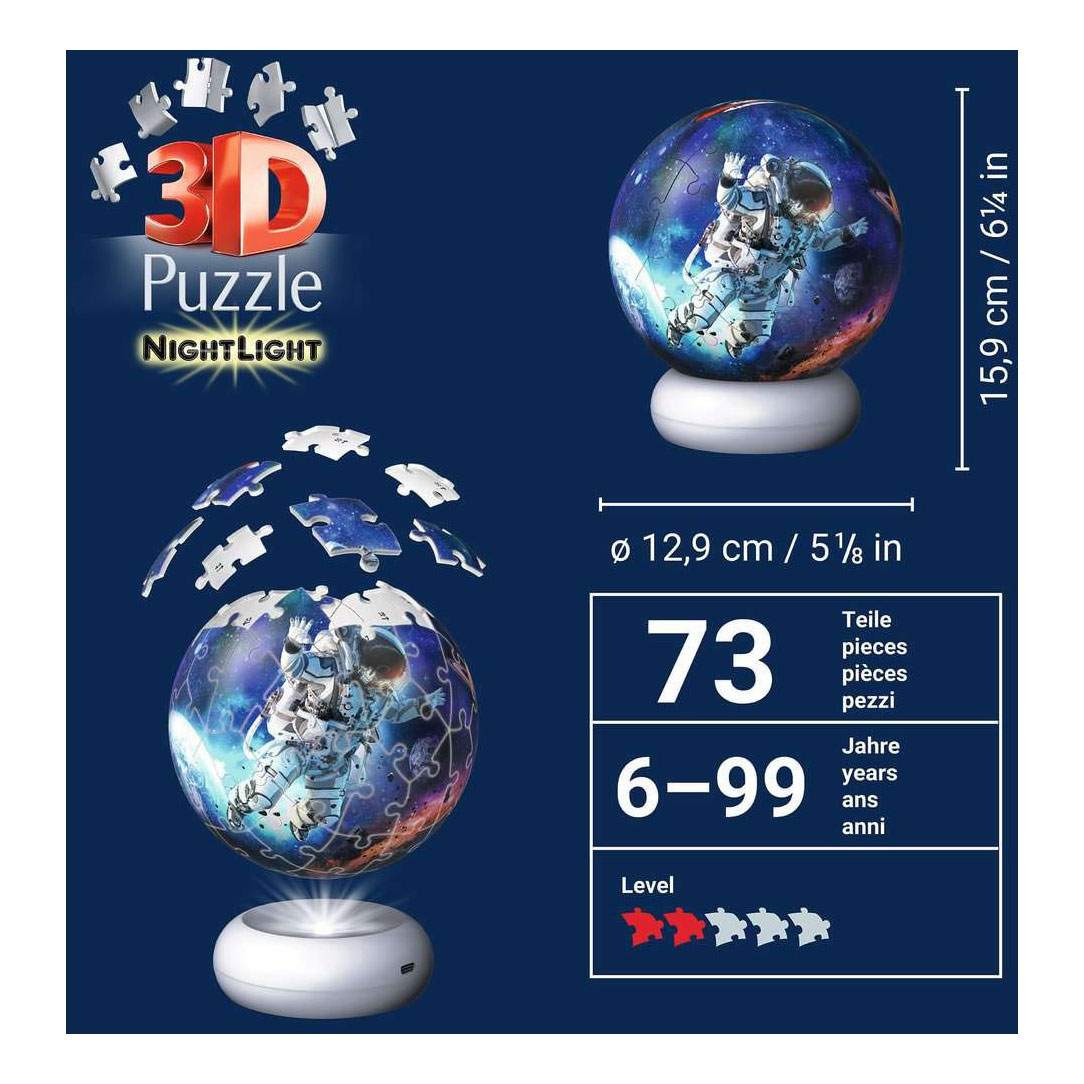 3D Puzzle NightLight Astronauts in Space