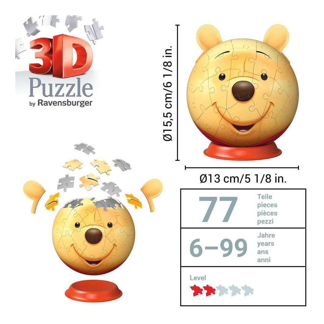 Ravensburger 3D Puzzel Winnie the Pooh met Oren - 77st.