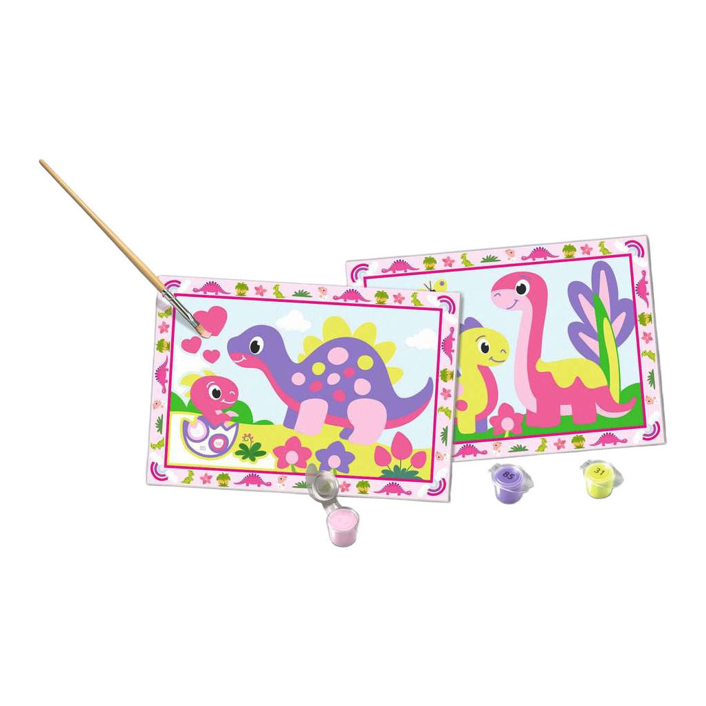 Ravensburger CreArt Schilderen op Nummer - Kleurrijke Dino's