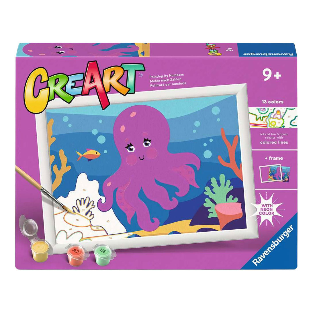 Ravensburger CreArt Schilderen op Nummer - Octopus (Neon)