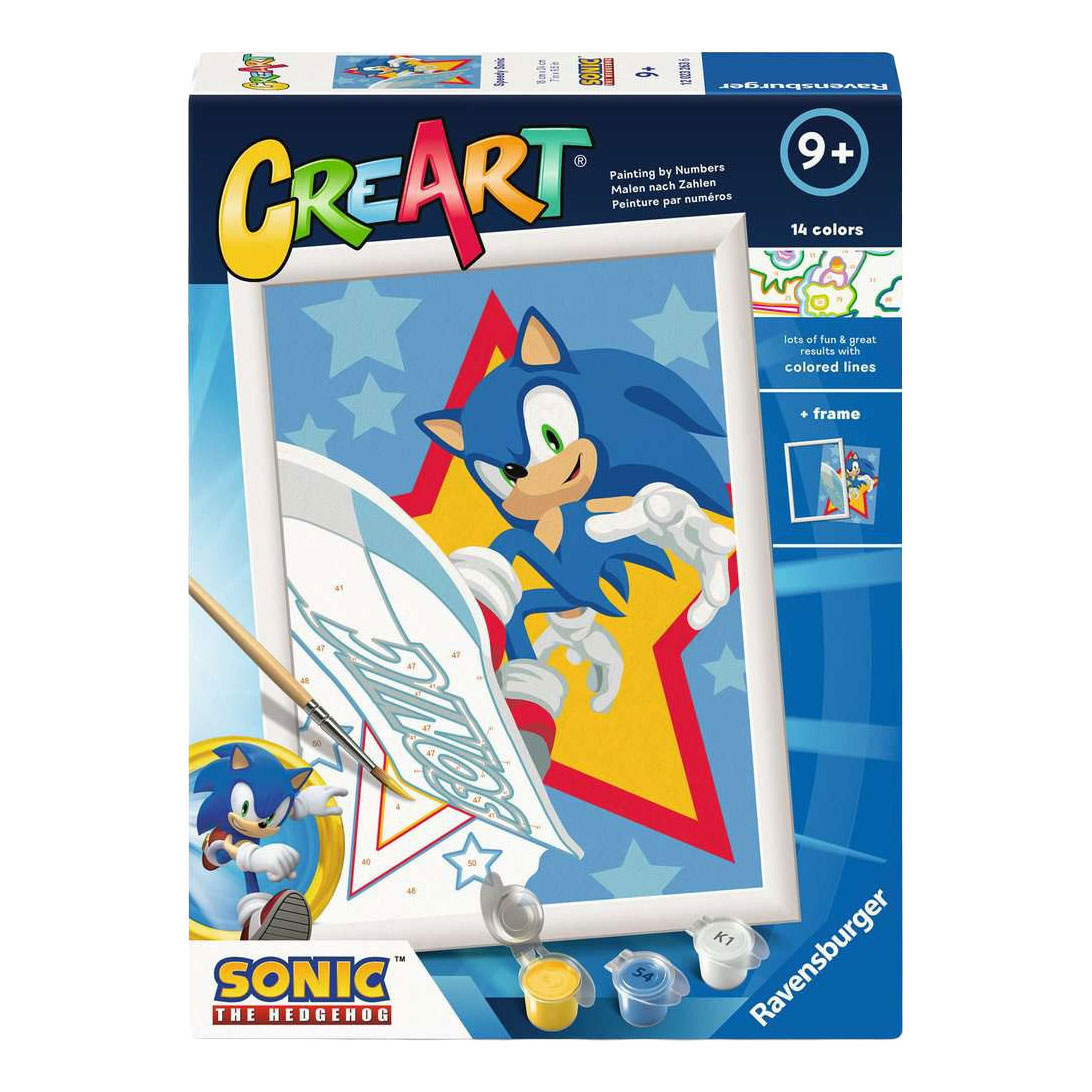 Ravensburger CreArt Schilderen op Nummer - Speedy Sonic