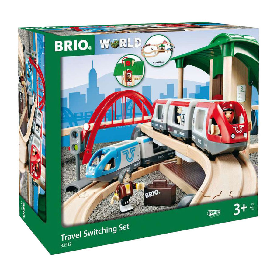 Brio Treinset met Perron en Twee Treinen - 42dlg.
