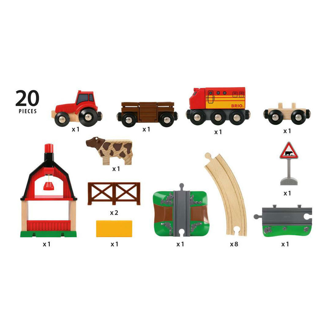 Brio Eisenbahnset mit Bauernhof – 20 Teile