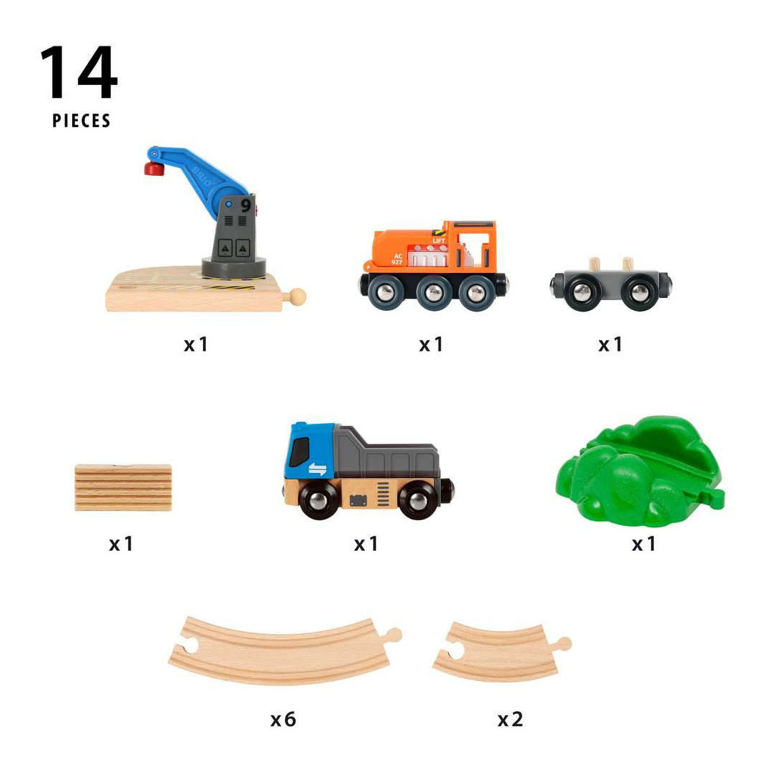 Brio Train Set Lift and Load Starter Set - 14-teilig.
