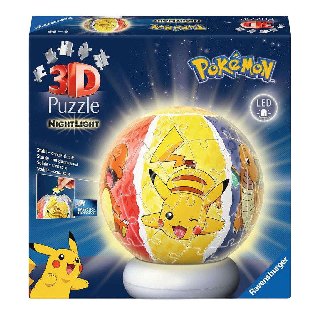 Puzzle 3D Ravensburger Pokémon avec lumière - 73 pièces.