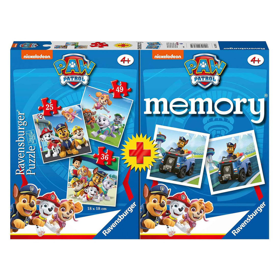 Ravensburger PAW Patrol 3-in-1 Puzzel en Memory - 25/36/49st.