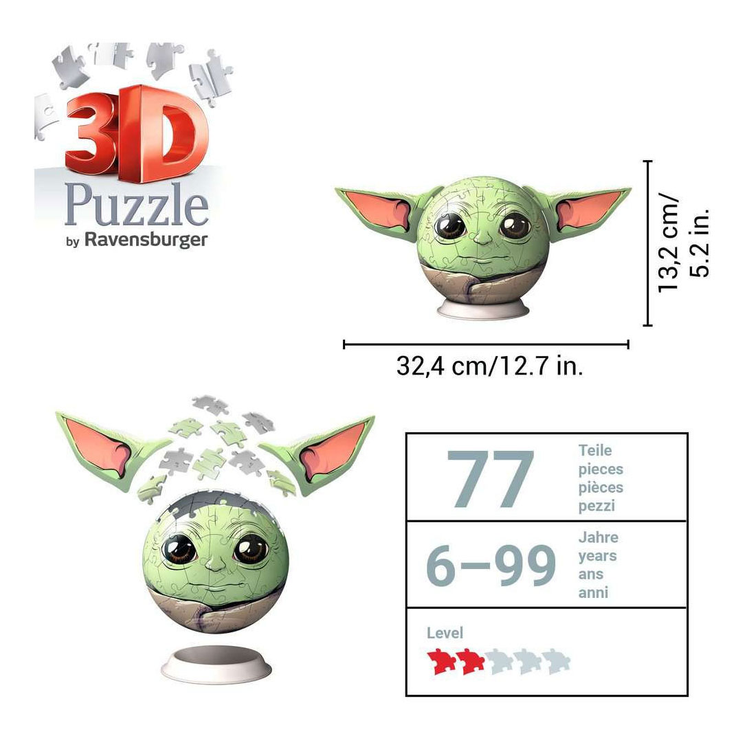 Ravensburger 3D Puzzel Strar Wars Grogu met Oren - 77st.