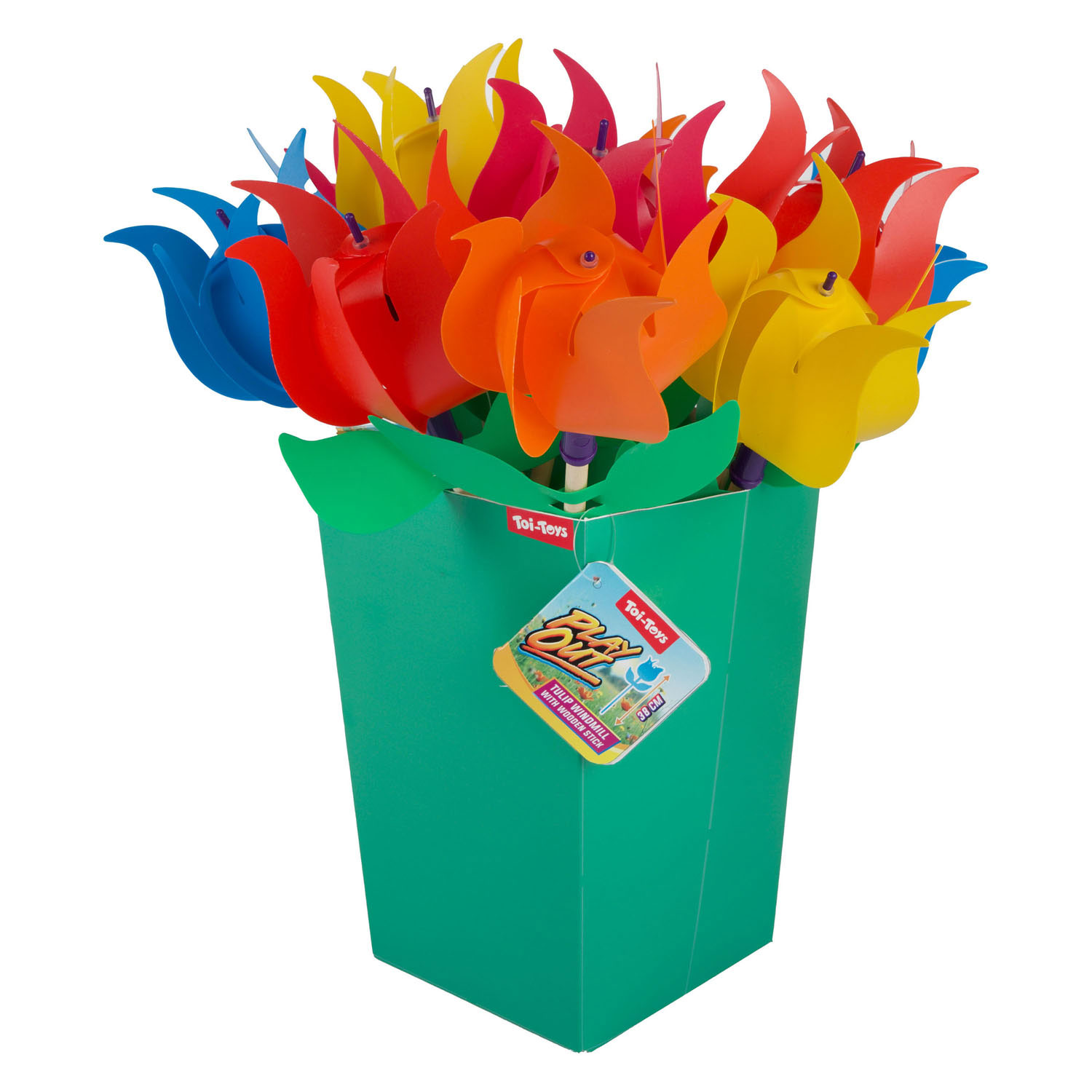 Houten Windmolen Tulp