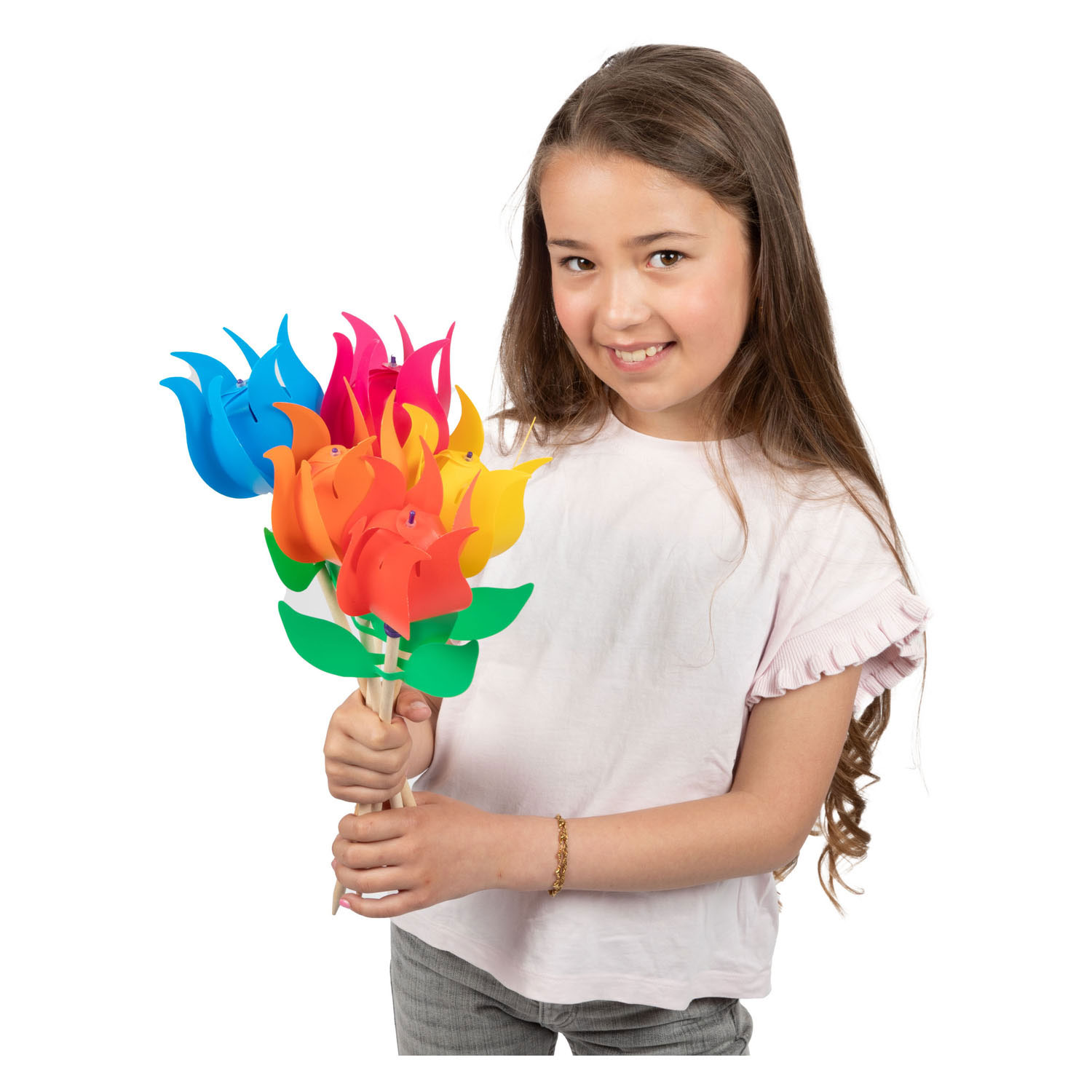 Houten Windmolen Tulp