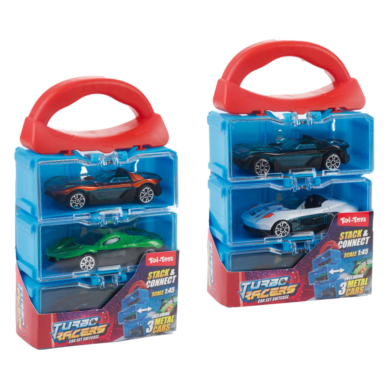 Turbo Racers Opbergkoffer met 3 Metalen Auto's