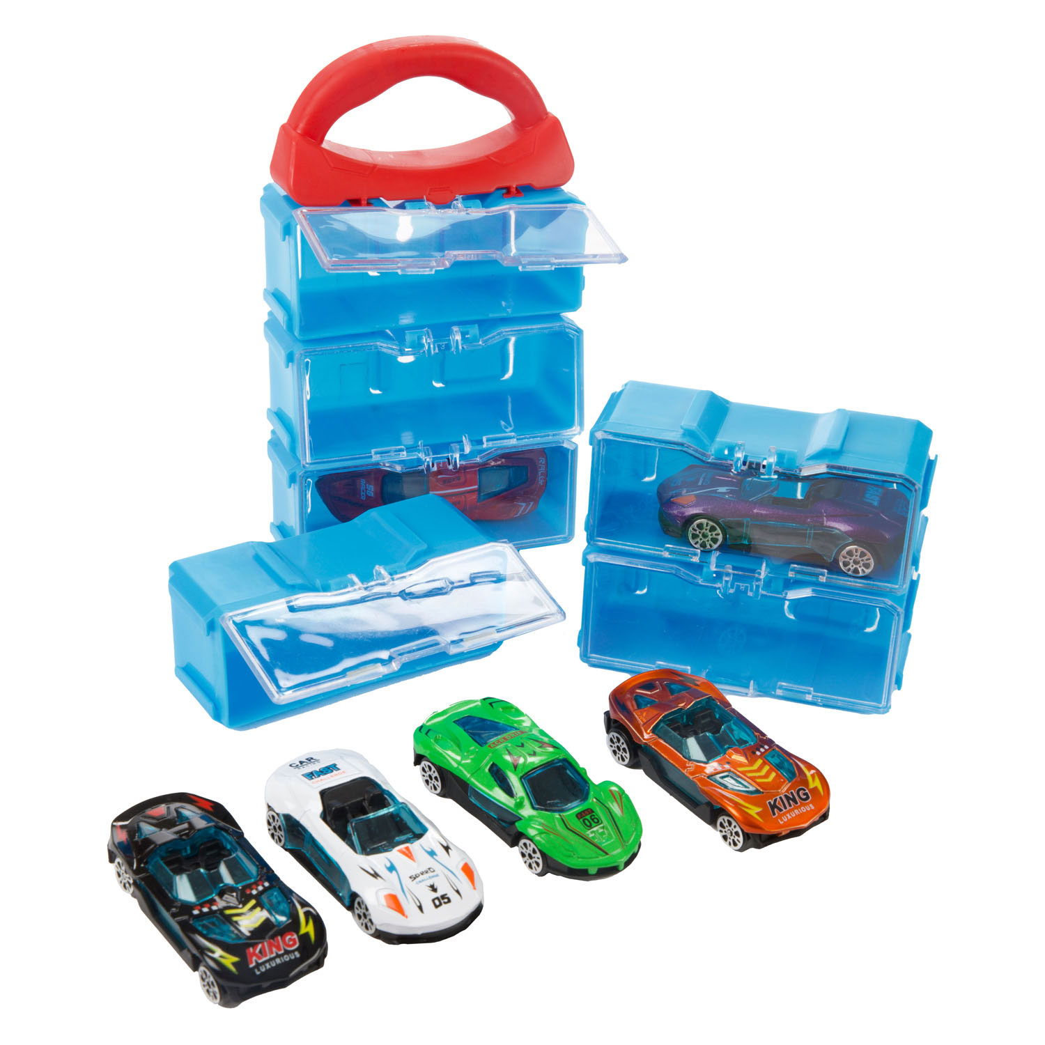 Turbo Racers Opbergkoffer met 3 Metalen Auto's