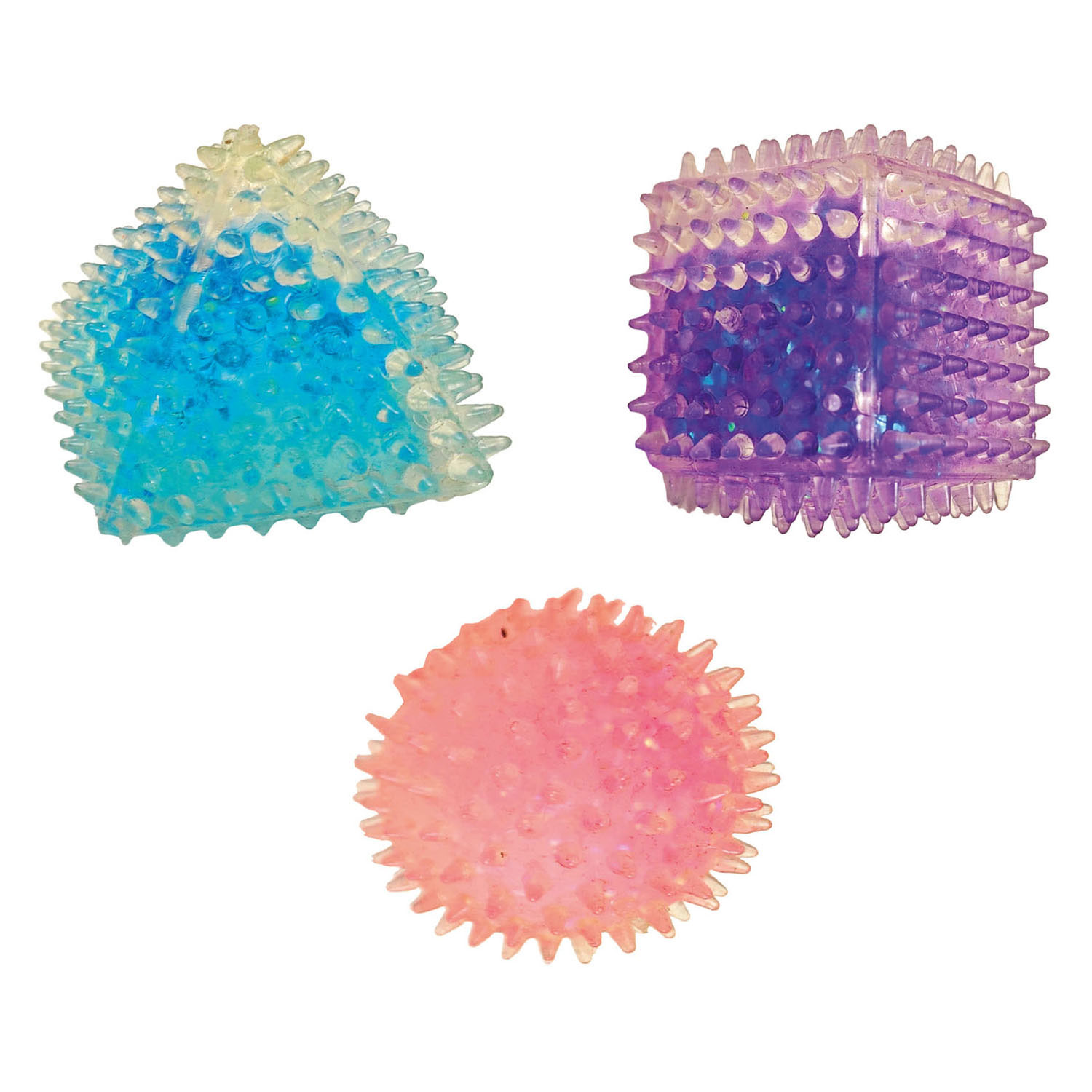 Figurines à paillettes géométriques - 3 pièces.