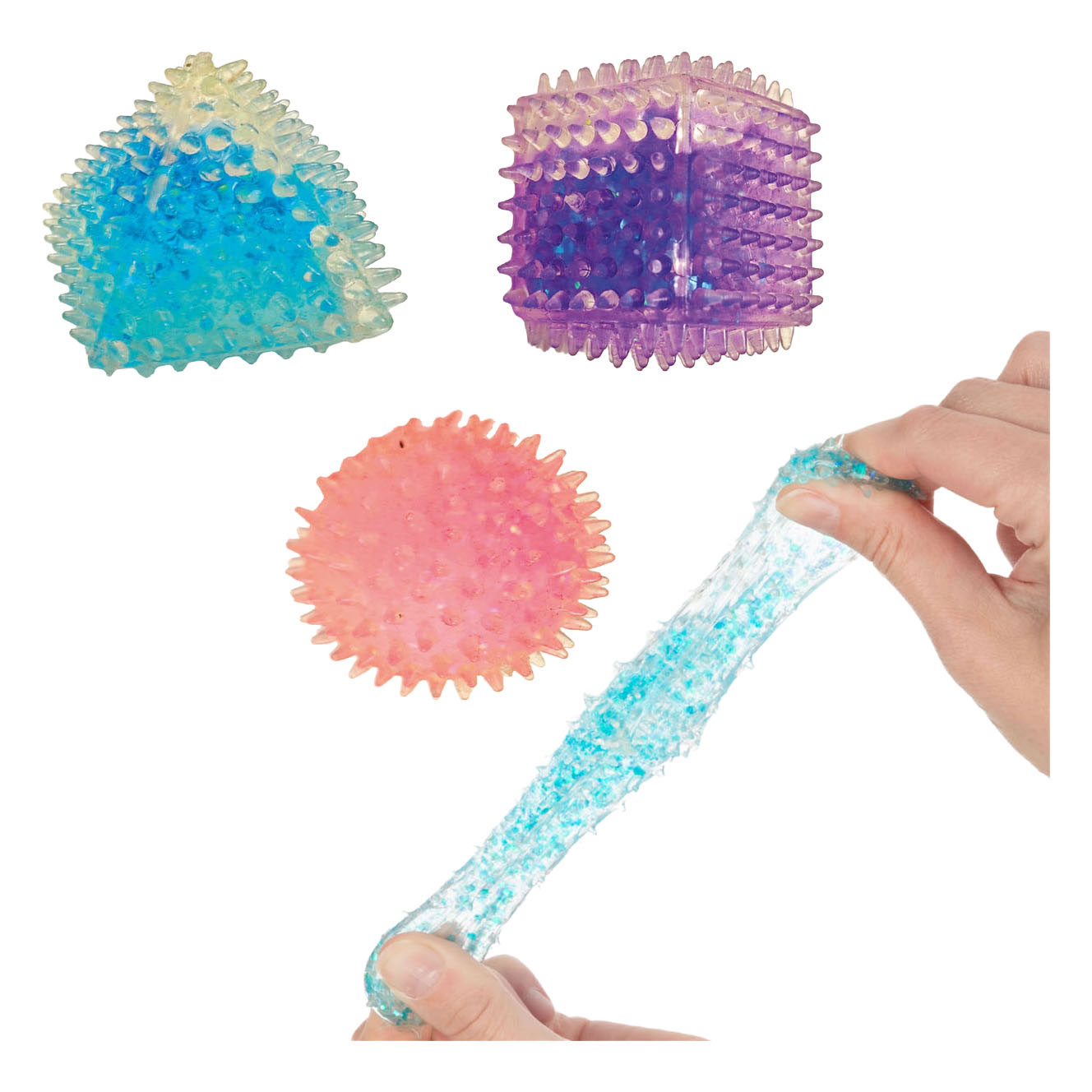 Figurines à paillettes géométriques - 3 pièces.