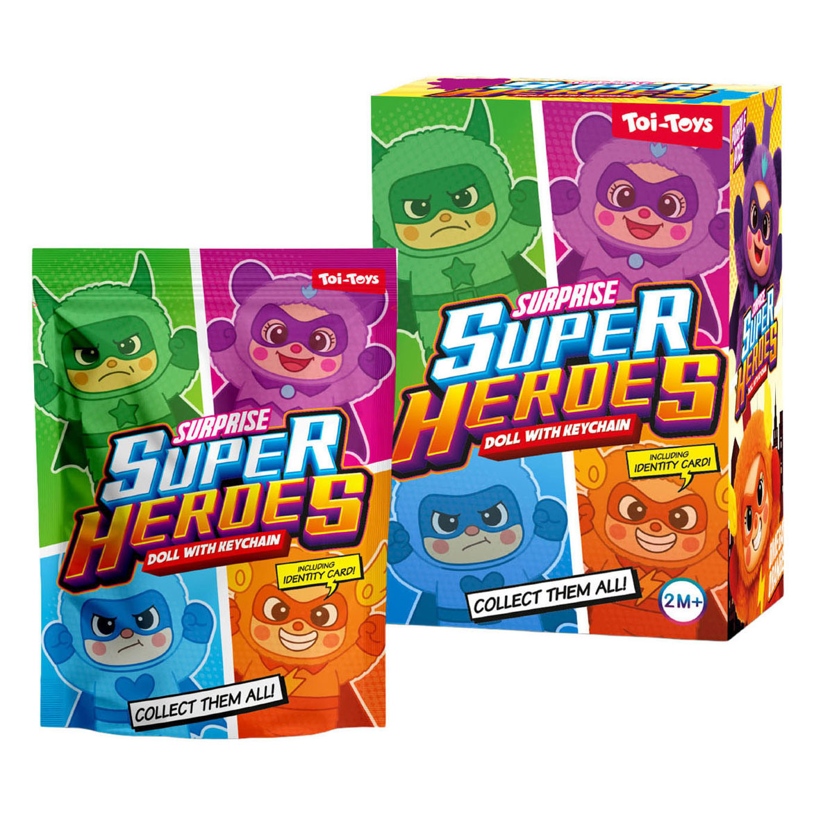 Pluchen Figuur Sleutelhanger Super Hero - 16cm