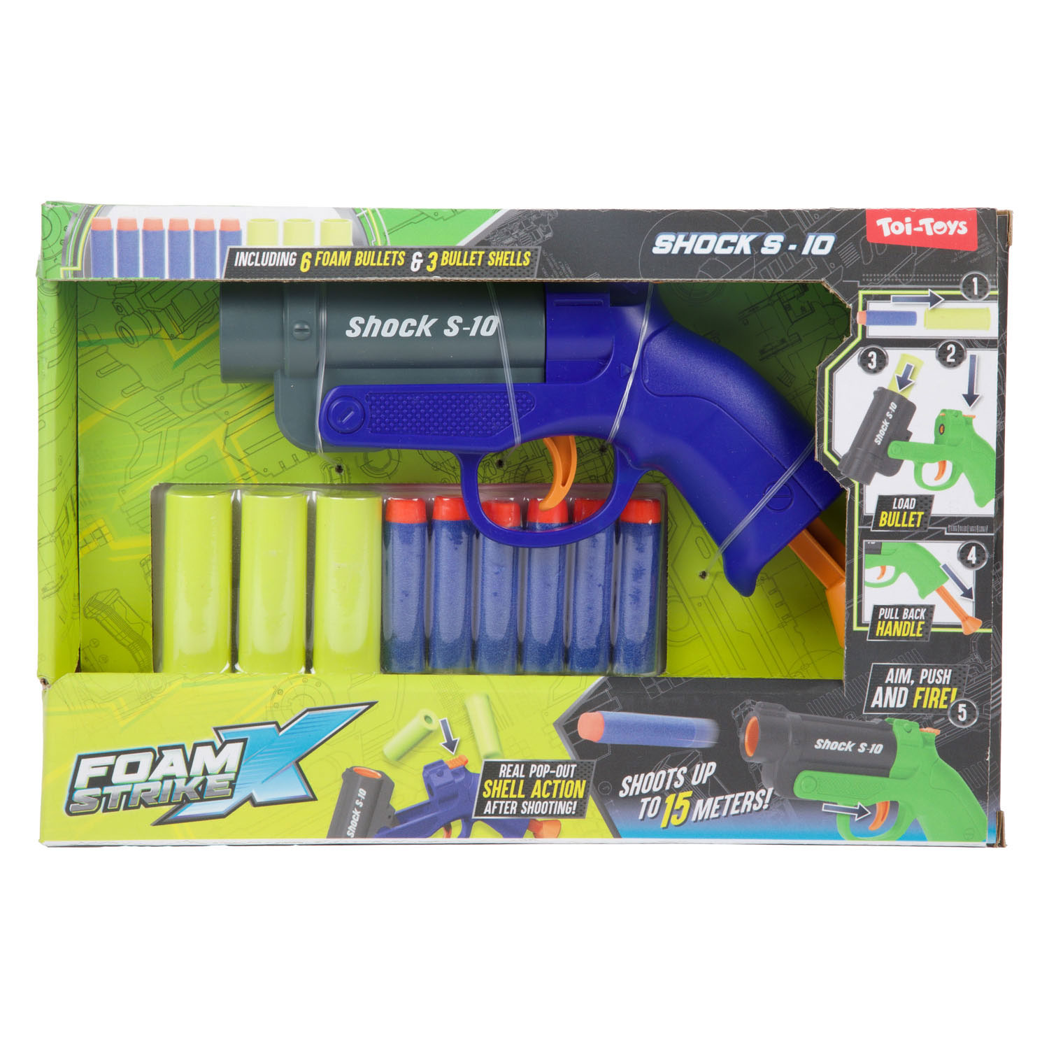 Pistolet à tir en mousse Strikex S-10 avec flèches en mousse