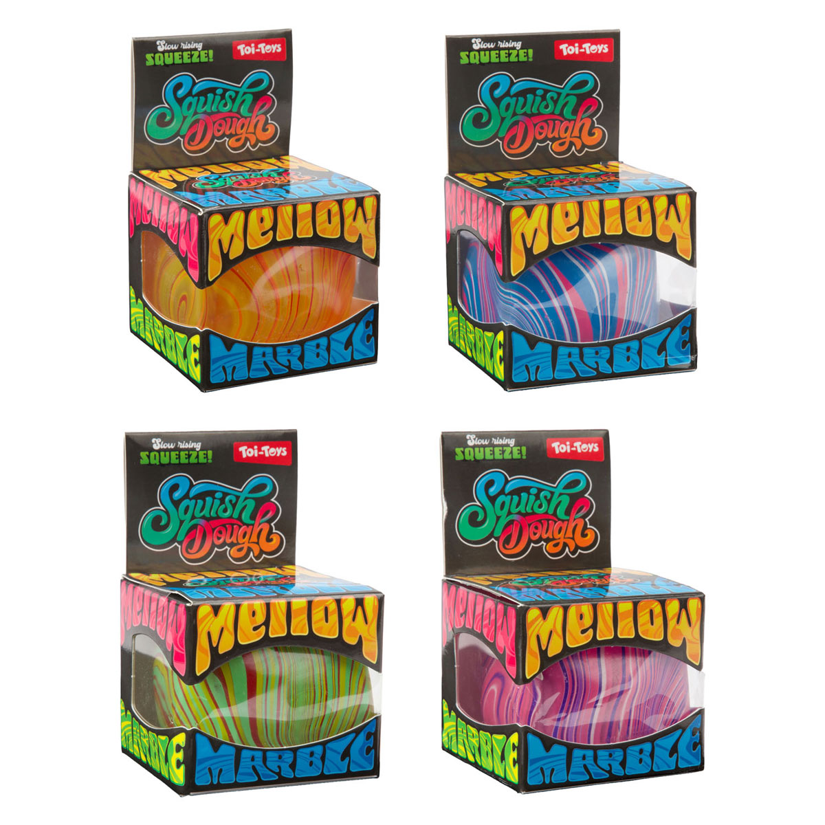 Squishdough Knijpkubus Marmer - 8cm 160gr
