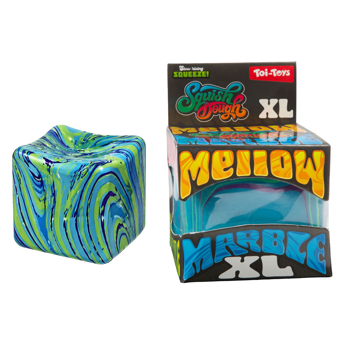 Squishdough Knijpkubus XL Marmer - 10cm 500gr