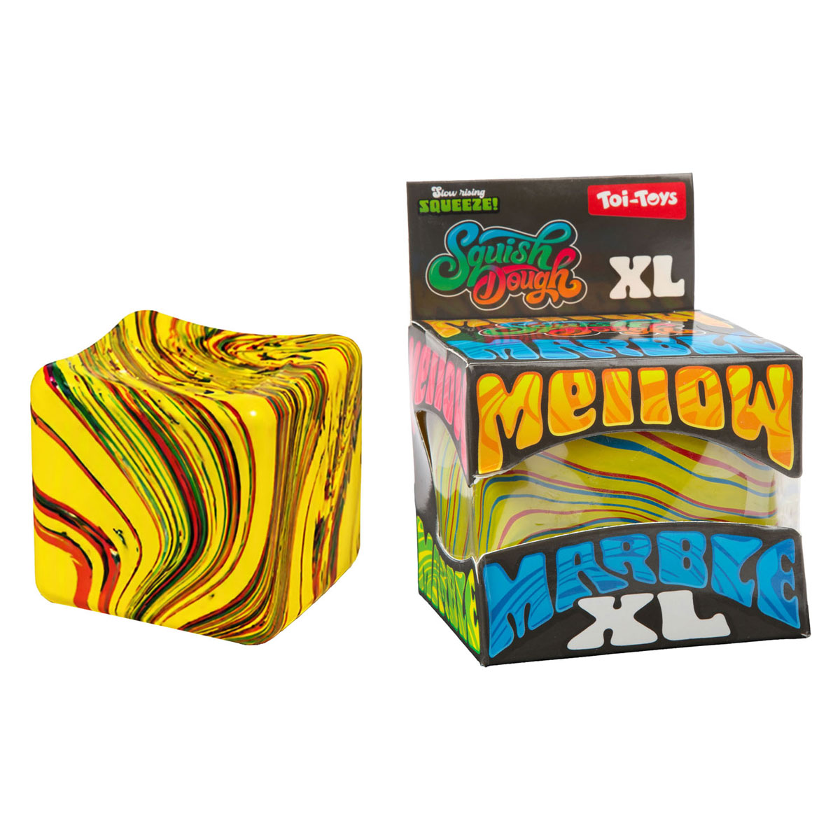 Squishdough Knijpkubus XL Marmer - 10cm 500gr
