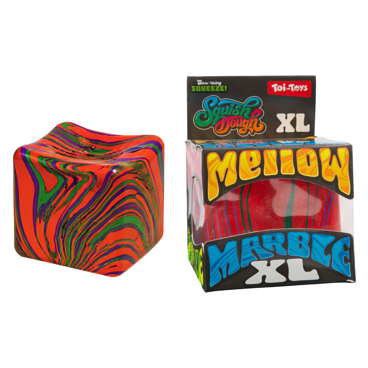 Squishdough Knijpkubus XL Marmer - 10cm 500gr