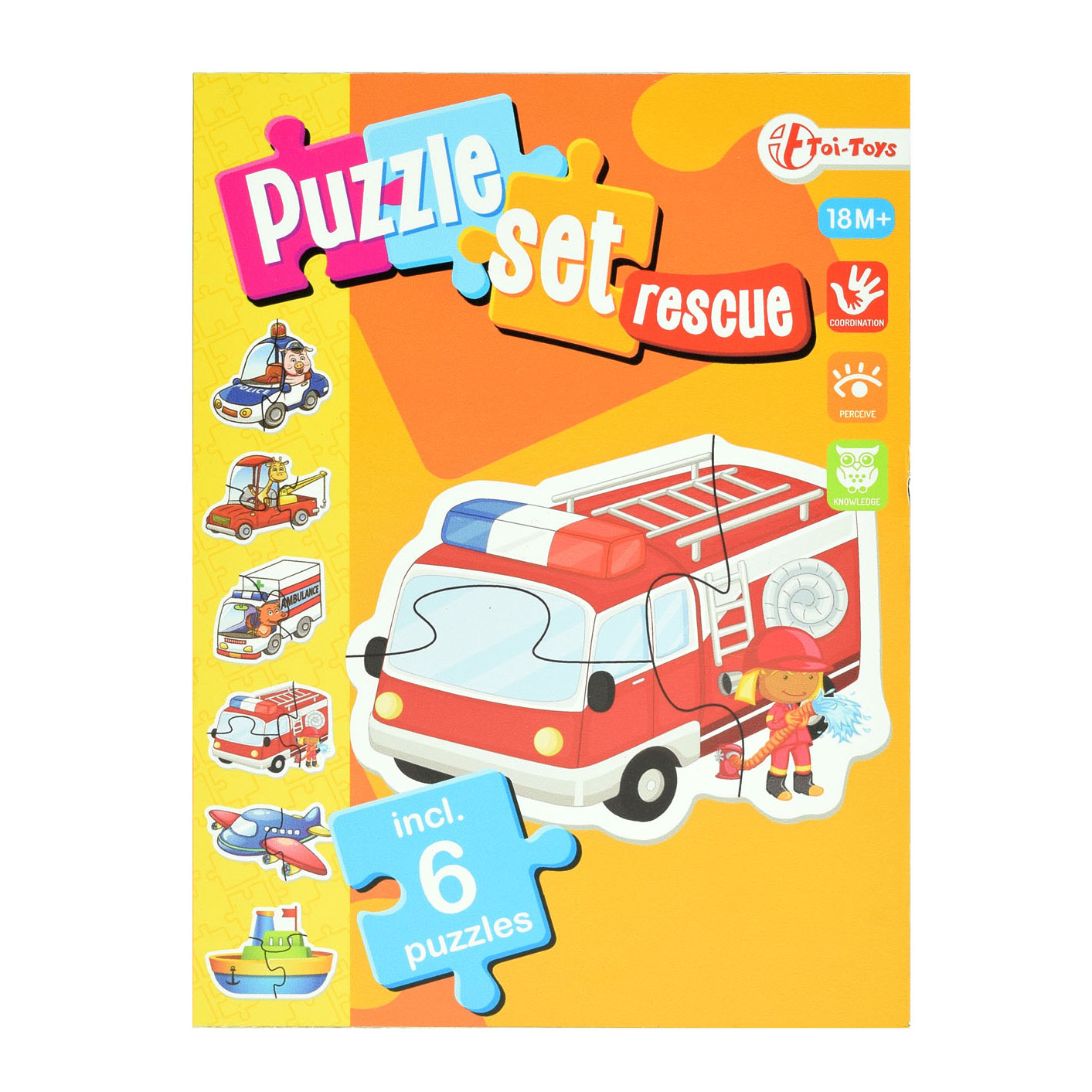 Coffret de puzzles des services d'urgence avec 6 puzzles