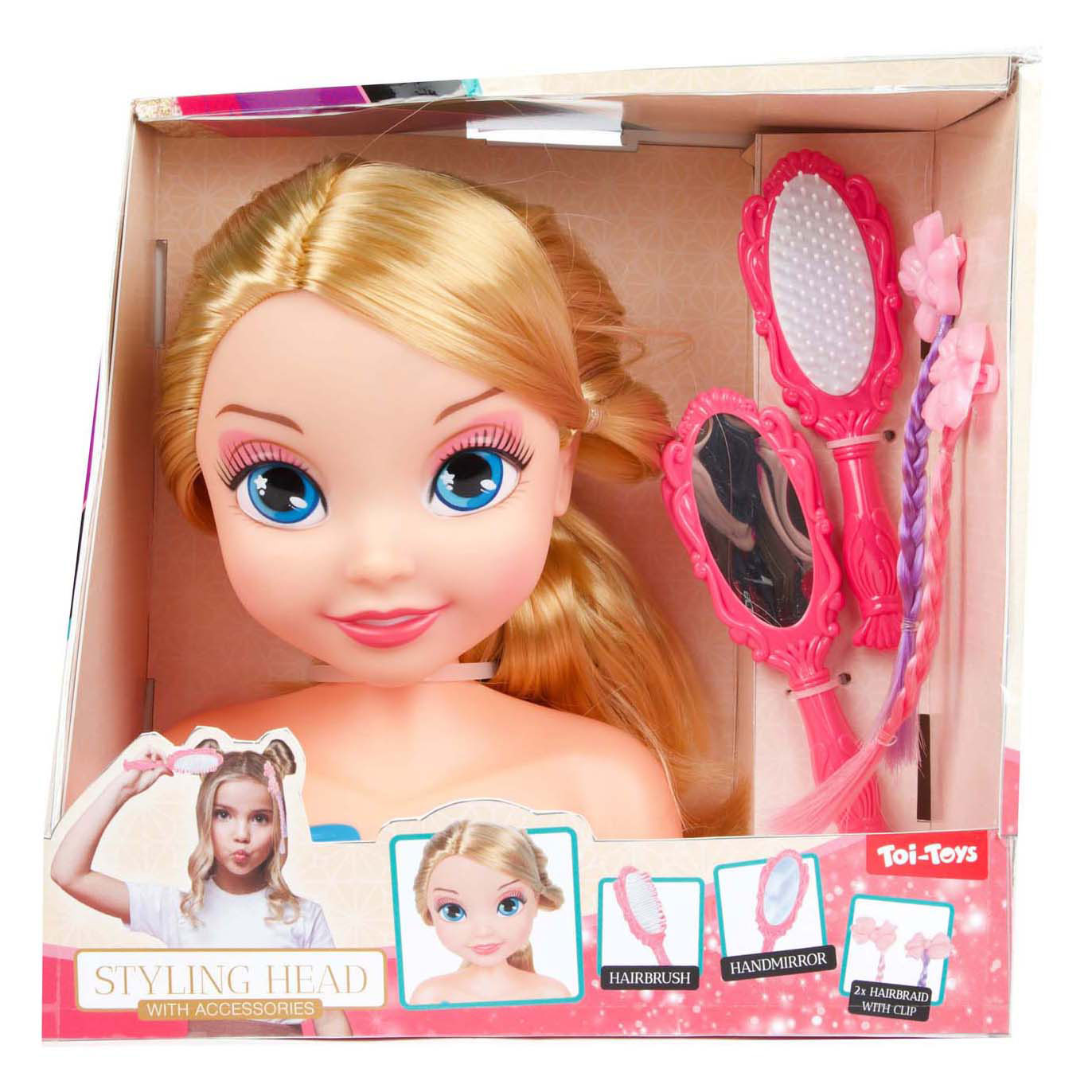 Tête de coiffure avec accessoires