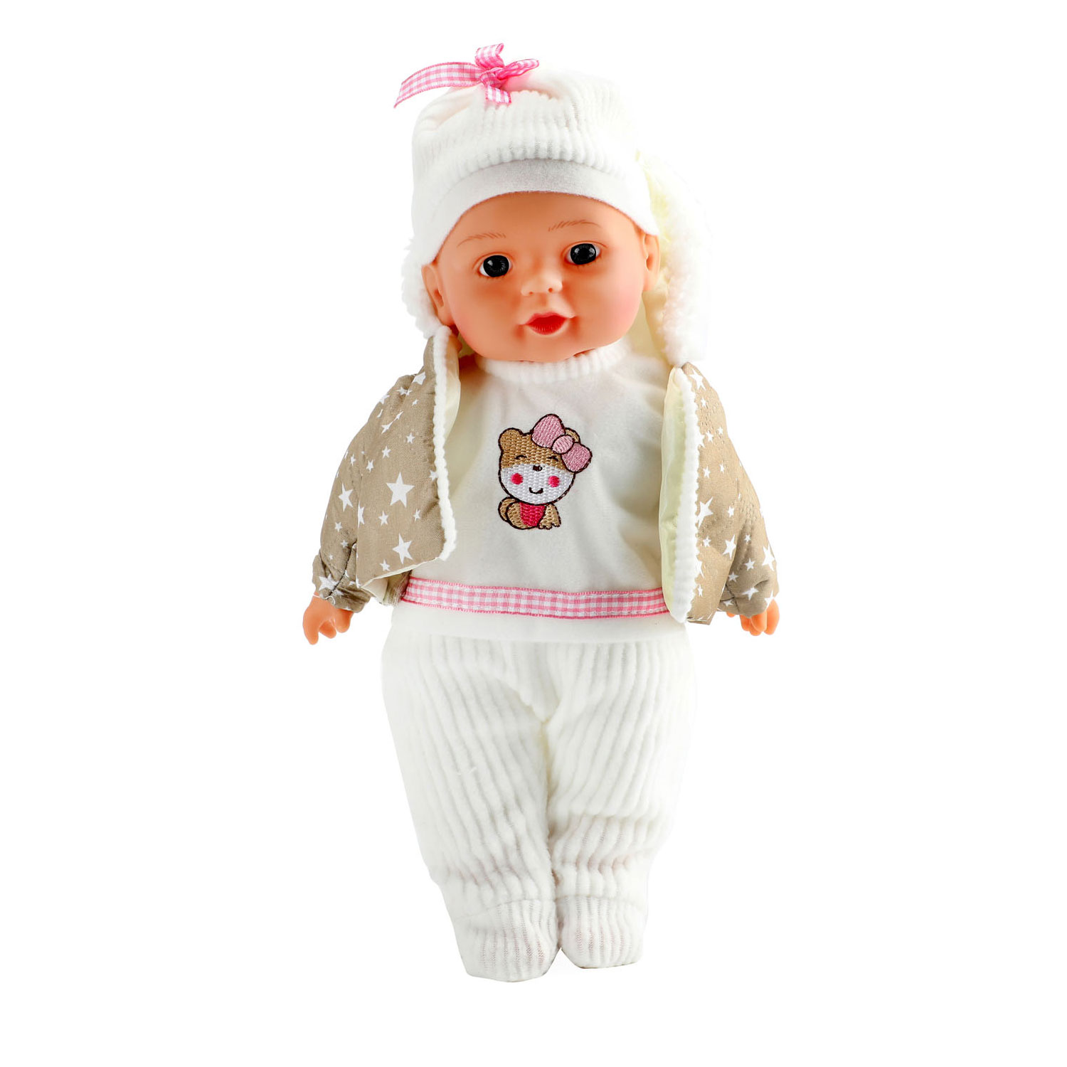 Joli bébé bébé poupée vêtements d'hiver et biberon
